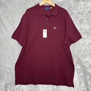 Polo Ralph Lauren Polo Shirt Mens 2XL Dark Red Heather Classic Fit Pony Logo New